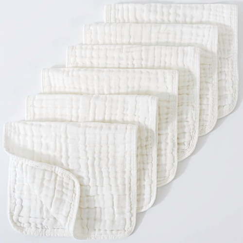 6PCS Baby Burp Cloth 100% Cotton Newborn Cotton Muslin Burp Cloth 10x20 inches