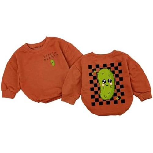Little Pickle Baby Romper - Newborn Pickle Boy Girl Outfit Vegan Infant Sweatshirt Vegetable Clothes Shower Gift