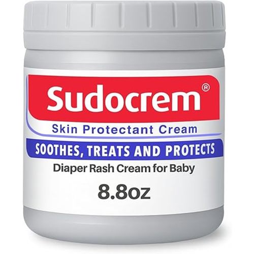 Sudocrem Diaper Rash Cream for Baby's Skin, Triple Action Diaper Rash Paste that Soothes, Treats and Protects, 15.29% Zinc Oxide Cream - 8.8oz (250g)