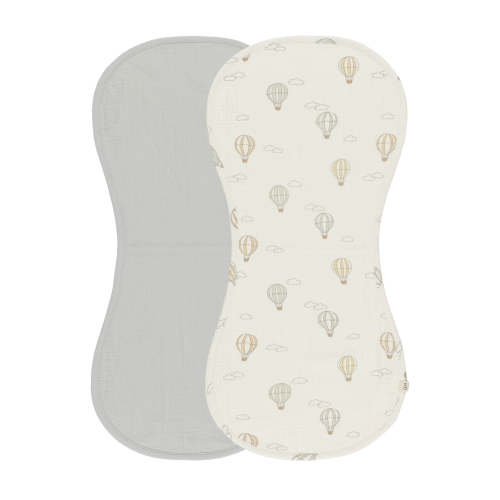 Burp Cloth 2-Pack, Hot Air Balloons/Sky