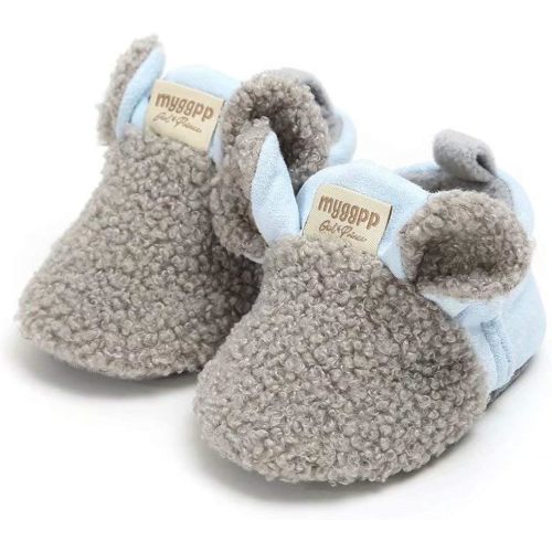 YWY Chaussons en polaire confortables avec fond antidérapant pour nouveau-né garçons filles chaussettes d'hiver chaudes pour rester sur le berceau