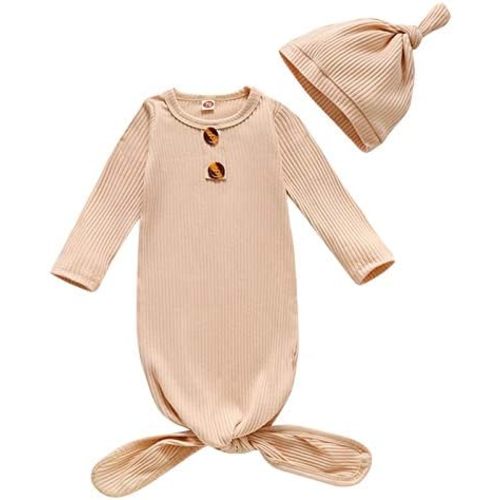 Newborn Baby Nightgown Coming Home Outfits Long Sleeve Sleeping Bags Pajama Set Swaddle Blanket Sleepwear