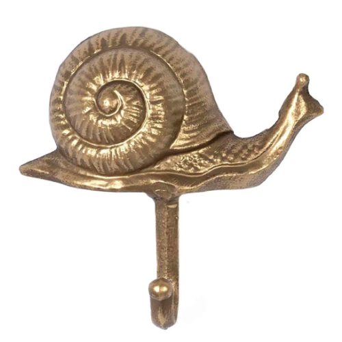 Snail Gold Metal Wall Hook, 6x6