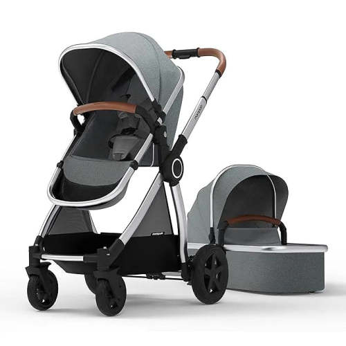 Ultimate 2 Stroller + Bassinet - Grey / Silver Frame