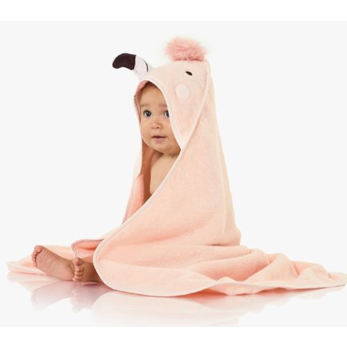 Super Soft Flamingo Baby Hooded Towel & Washcloth Set