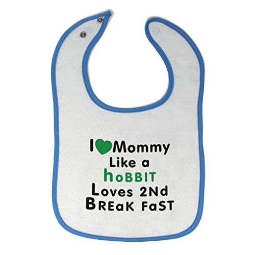 Toddler & Baby Bibs Burp Cloths Mom Love Mommy Like Hobbit 2 Breakfast Cotton Baby Items for Baby Girl & Boy White Blue Design Only