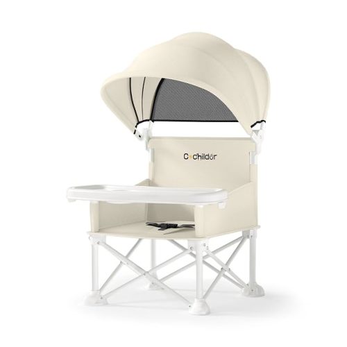 Cochildor 4-in-1 Portable Baby Chair, Foldable Toddler Booster Seat, Beige