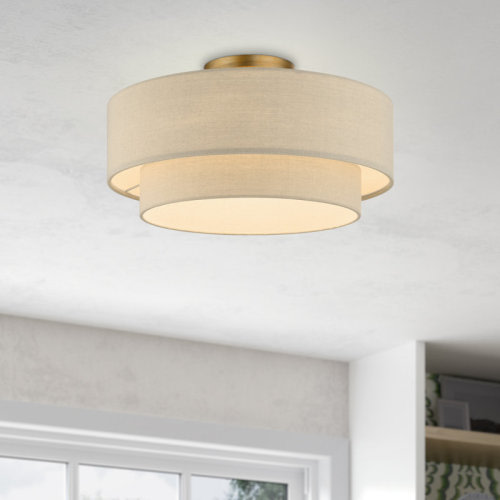 Wade Logan® Bhagipuri Samik Fabric Semi Flush Mount & Reviews | Wayfair