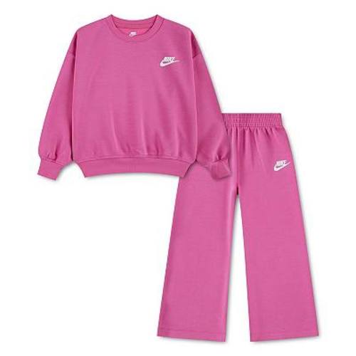 Baby Toddler Little Girl 12 months-6x Nike Wide Leg Pants & Sweatshirt 2-Piece Set