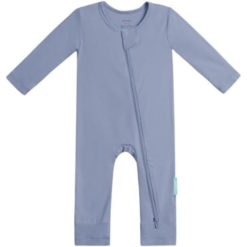 PurComfy Baby Long Sleeve Romper Jumpsuit, Premium Soft Rayon One Piece Pajamas Boy Girl 2-Way Zipper Coverall Sleeper