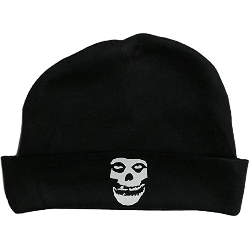 Mari Kyrios Misfits Fiend Club Infant Baby Punk Rock & Roll Black Beanie Stocking Cap Danzig Skull
