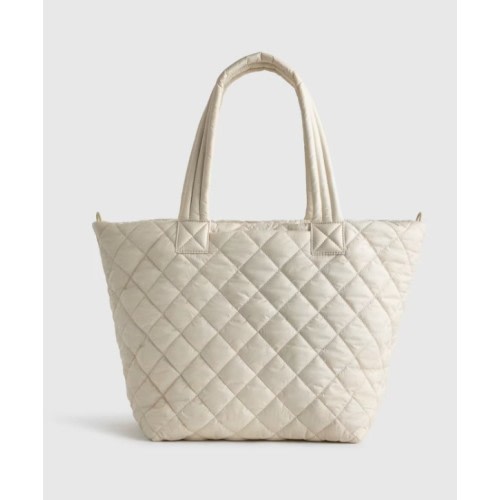 Transit Quilted Carry-All Tote in Linen White