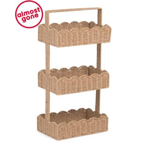 3 Tiered Basket Tower With Scalloped Trim | Home | TJ Maxx