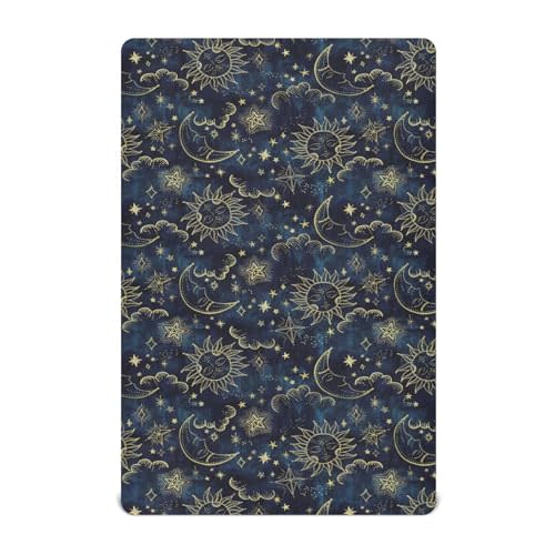Vintage Sun Stars Moon Baby Crib Sheets 52"x 28" for Boys Girls | Celestial Sky Print Baby Crib Sheet, Soft Fitted Toddler Bed Sheets Mattress Cover Protector for Nursery Decor