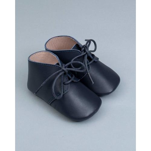 Daniel Navy Leather Crib Shoe – Fleurisse by Spring Flowers