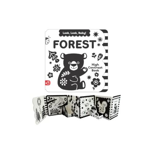 Look, Look, Baby! Forest: Black and White High Contrast Tummy Time Book for Newborns