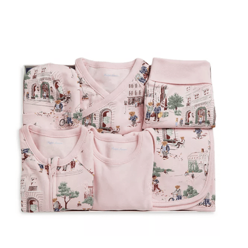 Polo Girls' Polo Bear Cotton 6 Piece Gift Set - Baby
