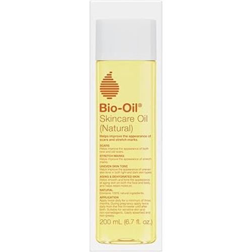 Bio-Oil Natural Skincare Oil, Serum for Scars and Stretch Marks, Face and Body Moisturizer for Dry Skin, Hair Oil, For All Skin Types, 6.7 Oz
