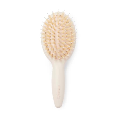 The Hair Edit Mini Finish & Shine Boar Bristle Brush, Travel Size Detangling Hairbrush for Smooth, Shiny Hair, Tames Flyaways, Boosts Shine & Distributes Natural Oils, Ideal for Dry Hair