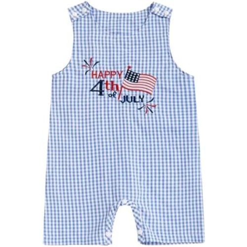 Ayalinggo Toddler Boy Thanksgiving Outfit Smocked Jumpsuit Sleeveless Overall Turkey Palysuit Halloween Baby Clothes 0-3 Y