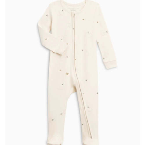 Colored Organics - Peyton Zipper Sleeper | Bee / Pewter - 0-3 months