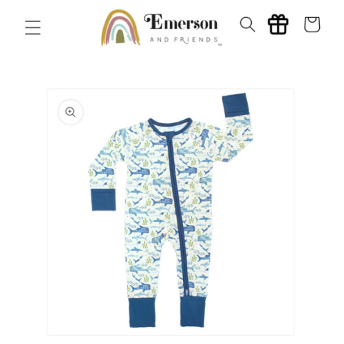 Shark Friends Bamboo Convertible Baby Pajamas – Emerson and Friends