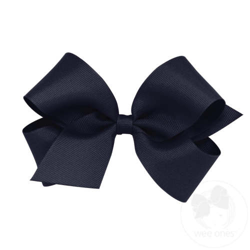 Medium Classic Grosgrain Hair Bow (Plain Wrap) | Navy (the dark navy shade)