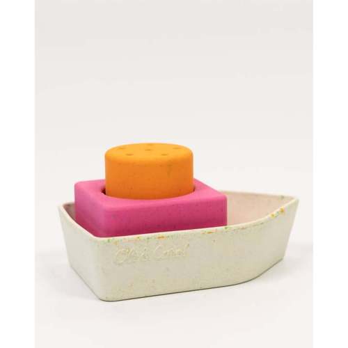 upcycled boat in orange