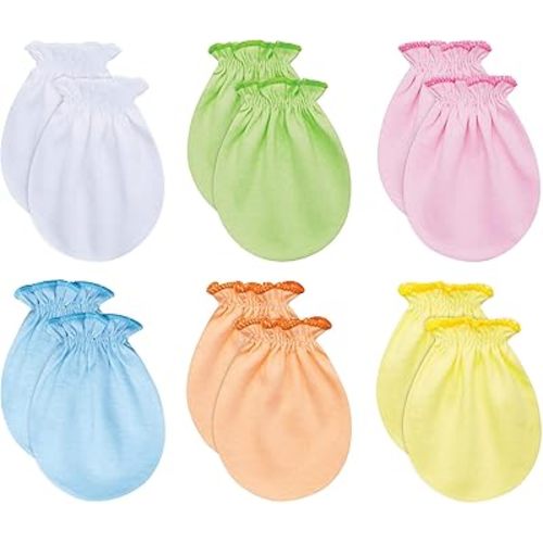 RATIVE No Scratch Mittens and Caps 100% Cotton for Newborn Baby 0-6 Months Boys Girls