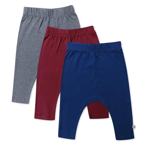 HonestBaby Unisex-Baby Multipack Harem Pants Roomy Fit Pull on Bottoms 100% Organic Cotton for Baby Boys, Girls