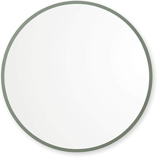 Better Bevel 24” x 24” Sage Green Rubber Framed Mirror | Round Bathroom Wall Mirror