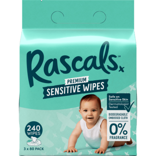 Rascals Premium Sensitive Wipes Multi Pack 3 x 80pk