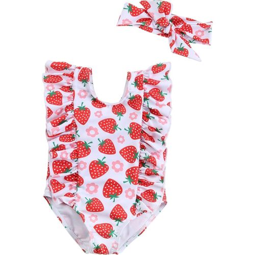 Baby Girl Swimsuit Ruffle One Piece Bathing Suit Newborn Infant Girl Cute Sleeveless Summer Beach Bikini Swimwear Set