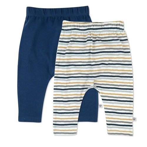 HonestBaby Multipack Harem Pants Roomy Fit Pull on Bottoms 100% Organic Cotton for Infant Baby Boys, Girls, Unisex