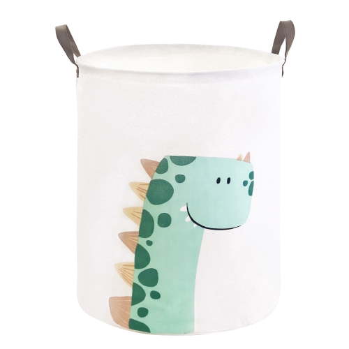 Mziart, Kids Laundry Basket, Green Dinosaur, Collapsible, 19.7"x15.7"