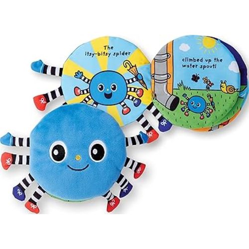 Melissa & Doug K's Kids Itsy-Bitsy Spider 8-Page Soft Activity Book for Babies and Toddlers - Cloth Baby Book And Sensory Toy With Textures To Grasp And Pages To Play Peekaboo, Ages 1 Month+