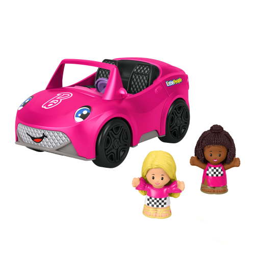 Free Shipping! Little People Fisher-Price Barbie Convertible Toy Car with Music Sounds and 2 Figures for Toddlers