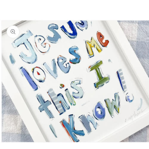 "Jesus Loves Me" on paper