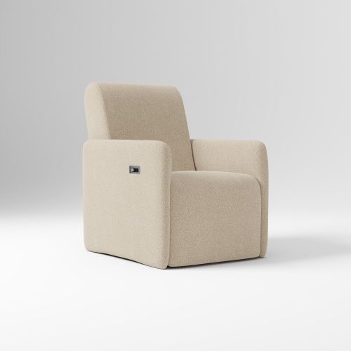 Mia Power Recliner, Performance Chunky Boucle Sand