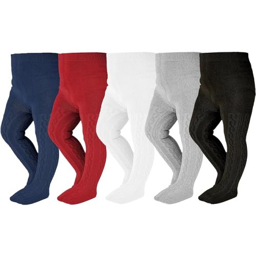 EPEIUS Baby Girl Tights Thick Cable Knit Leggings Stockings Cotton Pantyhose for Newborn Infant Toddler 3/4/5/6 Pack
