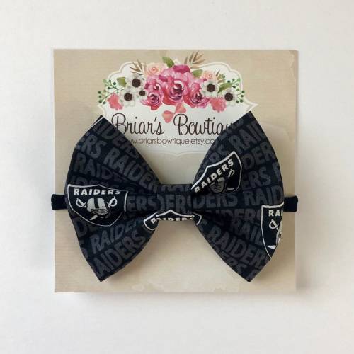 Raiders Fabric Bow: Baby Headband or Hair Clip