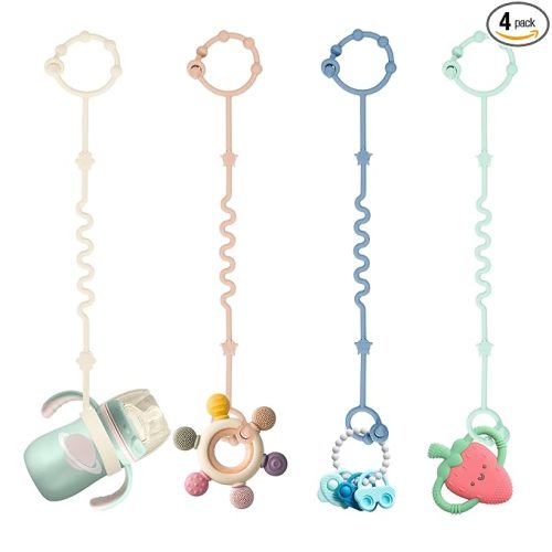Toy Straps for Baby,Silicone Setpacifier Clip,Applies to Car Seat Toy,Teether Toy,High Chair,Stroller Accessories,Baby Toy Clips,Cribs,Rocking Chair