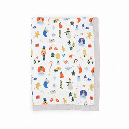 Little Unicorn Newborn Receiving Quilt | Ultra- Soft, Multi-Layered Muslin Fabric | Gift for Newborns & on-The-go (Christmas Time)