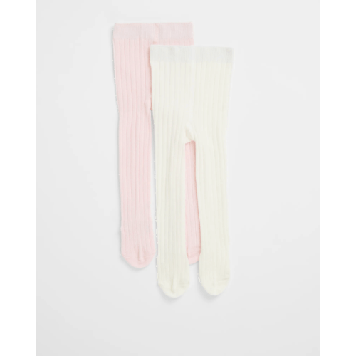 Maxx Baby Australian Cotton Blend 2 Pack Rib Tights - Ballet Slipper