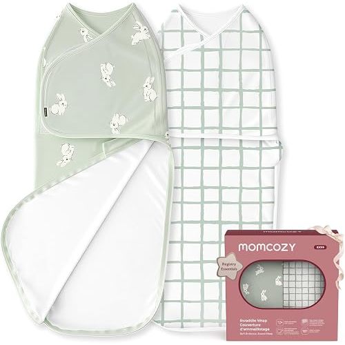 Momcozy Swaddles for Newborns, Quiet Fastener Swaddle for Infant 0-3 Months
