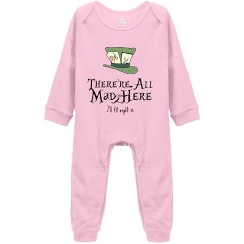 The Mad Hatters Newborn One-Piece Baby Bodysuits New Born Baby Gift Short Sleeve White 0-24 Months