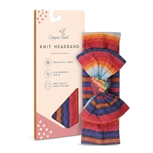 Copper Pearl Baby Bows: Soft and Stretchy Headbands for Baby Girls, Newborn and Toddler Hair Bows and Accessories, Stylish Bow Headband, Serape