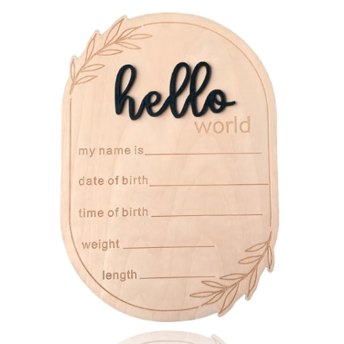 Hello World Newborn Announcement Sign