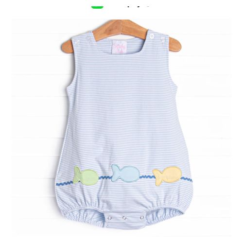 Swimming Along Applique Bubble, Blue – Stitchy Fish