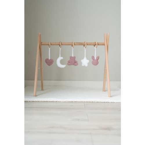 Baby Gym. Nursery Decor. Montessori Wooden Baby Play Gym with Soft Hanging Toys. Good Baby Shower Gift